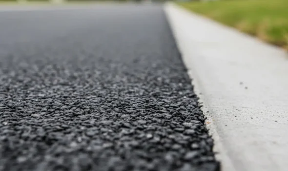 High quality workmanship that delivers long lasting results shown in a close up view of freshly finished asphalt by Asphalt Contractors Auckland