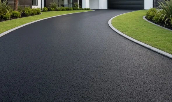 Smooth asphalt driveway completed by Asphalt Repair Auckland using professional paving equipment.